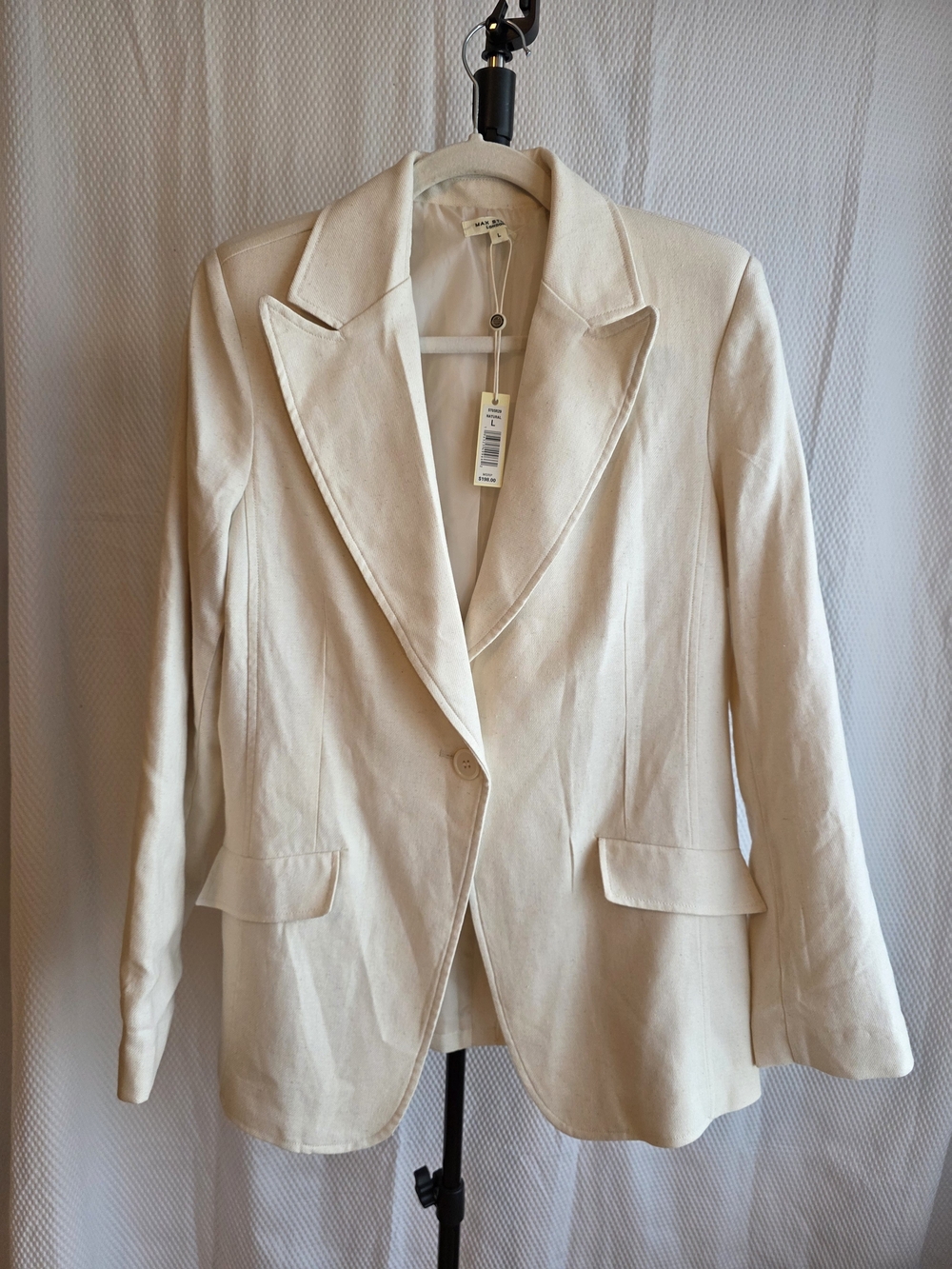 Max Studio Cream Single-Button Blazer